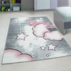 BAUHAUS Kurzflorteppich Kids 0580 Pink, 150 X 80 Cm, 100% Polypropylen -Bodenfliesen Verkäufe 12 3826