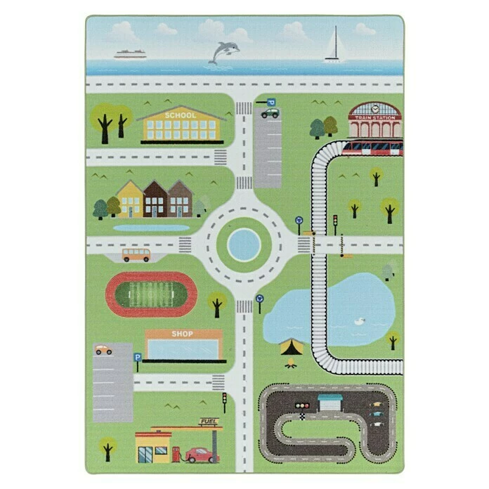 BAUHAUS Kurzflorteppich Play 2902 Grün, 200 X 140 Cm, 100% Polyamide 3 BAUHAUS Kurzflorteppich Play 2902 Grün, 200 X 140 Cm, 100% Polyamide