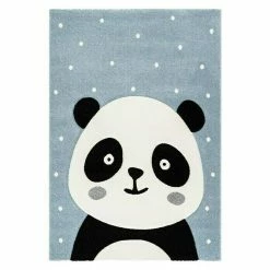 BAUHAUS Kayoom Kurzflorteppich Panda Blau, 170 X 120 Cm, 100 % Polypropylen