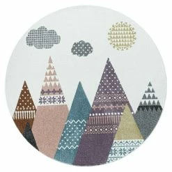 BAUHAUS Kurzflorteppich Lucky 3614 Multi, Durchmesser: 160 Cm, 100% Polypropylen