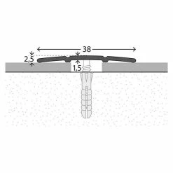 BAUHAUS LOGOCLIC Übergangsprofil 132 Edelstahl Matt, 1 M X 38 Mm X 2,5 Mm, Montageart: Schrauben -Bodenfliesen Verkäufe 12 481