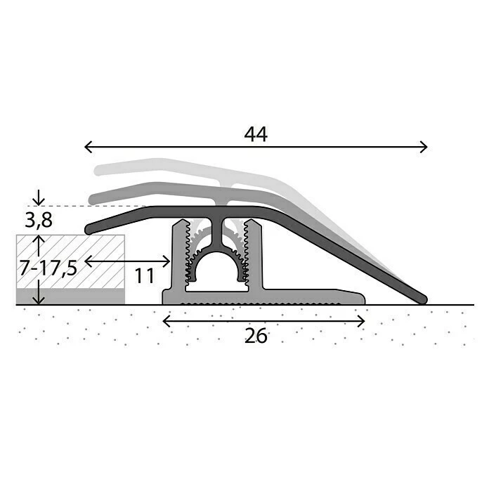 BAUHAUS LOGOCLIC Anpassprofil 307 Silber, 2,7 M X 44 Mm, Montageart: Stecken 4 BAUHAUS LOGOCLIC Anpassprofil 307 Silber, 2,7 M X 44 Mm, Montageart: Stecken – Bild 2