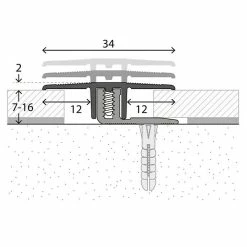 BAUHAUS LOGOCLIC Übergangsprofil 220 Gold, 0,9 M X 34 Mm, Montageart: Schrauben -Bodenfliesen Verkäufe 12 548