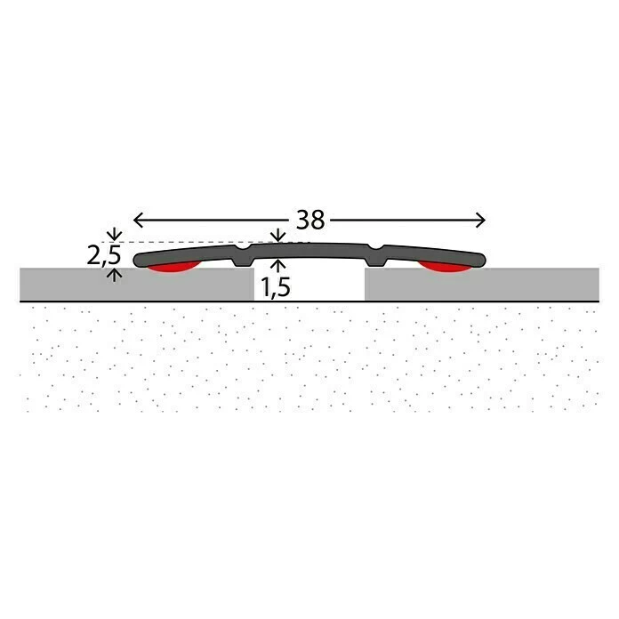 BAUHAUS LOGOCLIC Übergangsprofil 132 Edelstahl Matt, 1 M X 38 Mm X 2,5 Mm, Montageart: Kleben 4 BAUHAUS LOGOCLIC Übergangsprofil 132 Edelstahl Matt, 1 M X 38 Mm X 2,5 Mm, Montageart: Kleben – Bild 2