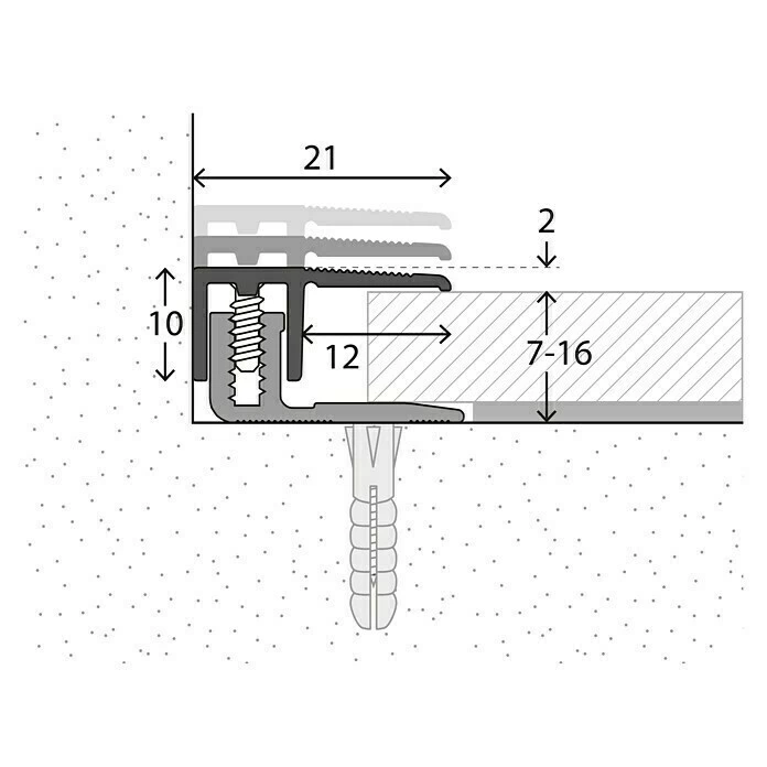 BAUHAUS LOGOCLIC Abschlussprofil 222 Edelstahl Matt, 0,9 M X 21 Mm, Montageart: Schrauben 4 BAUHAUS LOGOCLIC Abschlussprofil 222 Edelstahl Matt, 0,9 M X 21 Mm, Montageart: Schrauben – Bild 2