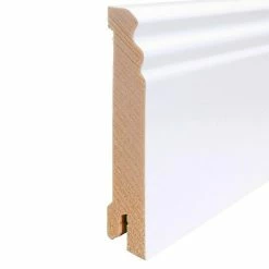 BAUHAUS Sockelleiste Weiß, 2,4 M X 16 Mm X 95 Mm, Profiliert -Bodenfliesen Verkäufe 12 609