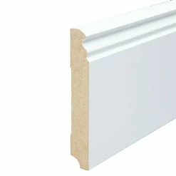BAUHAUS Sockelleiste Weiß, 2,4 M X 18 Mm X 120 Mm, Profiliert