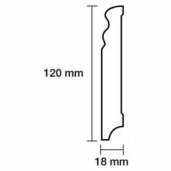 BAUHAUS Sockelleiste Weiß, 2,4 M X 18 Mm X 120 Mm, Profiliert -Bodenfliesen Verkäufe 12 650