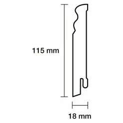 BAUHAUS Sockelleiste 2,44 M X 1,8 Cm X 11,5 Cm, Profiliert, Grundiert -Bodenfliesen Verkäufe 12 658