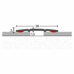 BAUHAUS LOGOCLIC Übergangsprofil 132 Sahara, 1 M X 38 Mm X 2,5 Mm, Montageart: Kleben -Bodenfliesen Verkäufe 12 725