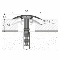 BAUHAUS LOGOCLIC Übergangsprofil 201 Eiche Grau, 0,9 M X 30 Mm, Montageart: Schrauben -Bodenfliesen Verkäufe 12 752