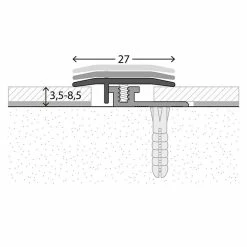 BAUHAUS LOGOCLIC Übergangsprofil 326 Silber, 0,9 M X 27 Mm, Montageart: Schrauben -Bodenfliesen Verkäufe 12 789