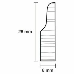 BAUHAUS Sockelleiste 2,4 M X 0,8 Cm X 2,8 Cm, Geschwungen, Weiß Lackiert -Bodenfliesen Verkäufe 12 974