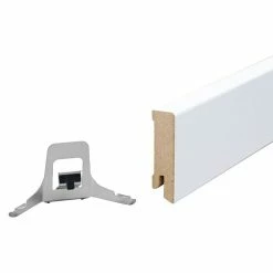 BAUHAUS Sockelleiste Weiß, 2,4 M X 16 Mm X 58 Mm, Gerundet, MDF -Bodenfliesen Verkäufe 12 979