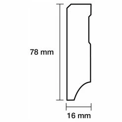 BAUHAUS Sockelleiste Weiß, 2,4 M X 16 Mm X 78 Mm, Gerade, MDF -Bodenfliesen Verkäufe 12 996